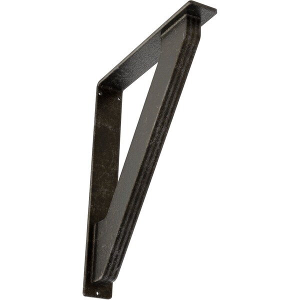 Ekena Millwork Traditional Wrought Iron Bracket, (Triple center brace), Antiqued Warm Silver 2"W x 12"D x 15"H BKTM02X12X15TTRAWS - main